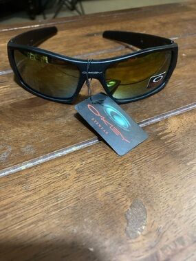 Oakley Gascan Men’s Black Wrap Sunglasses with Amber Lenses